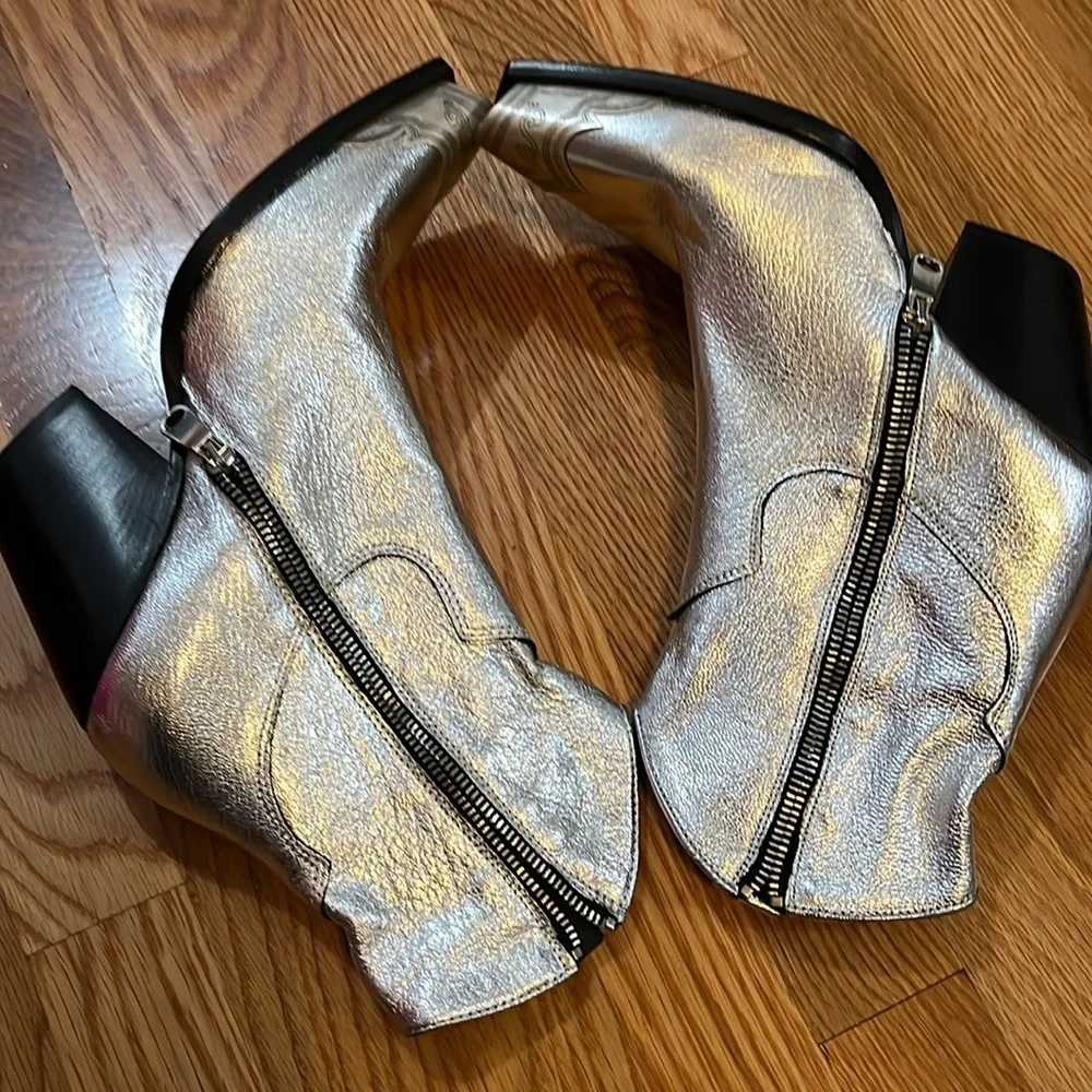 Free People Brayden Western Boot Pewter Size 8 NWT